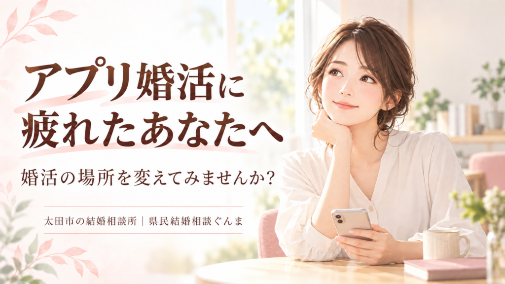 太田市の結婚相談所|アプリ婚活に疲れた方へ